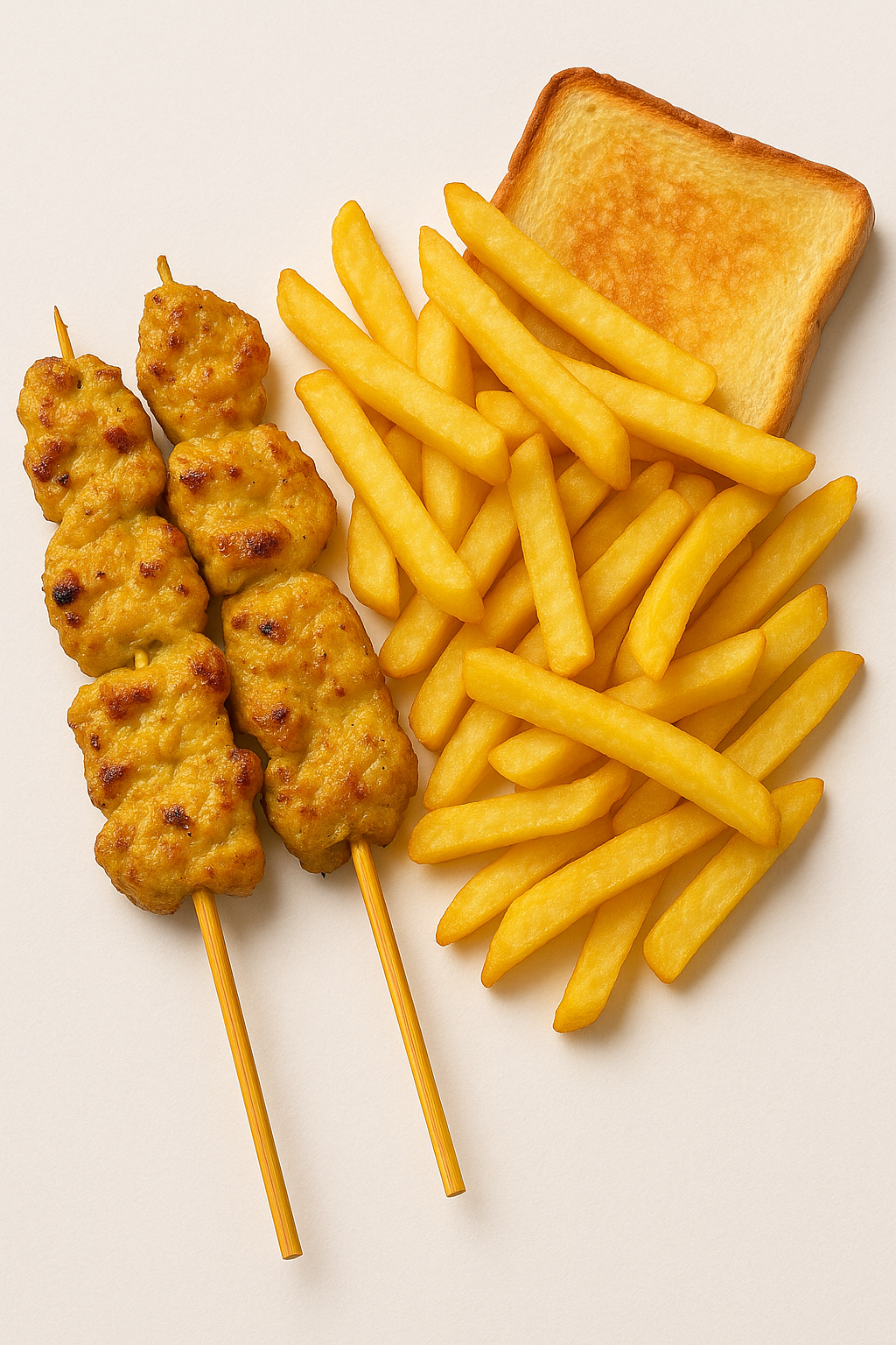 Pork tenderloin in satay with bread or chips